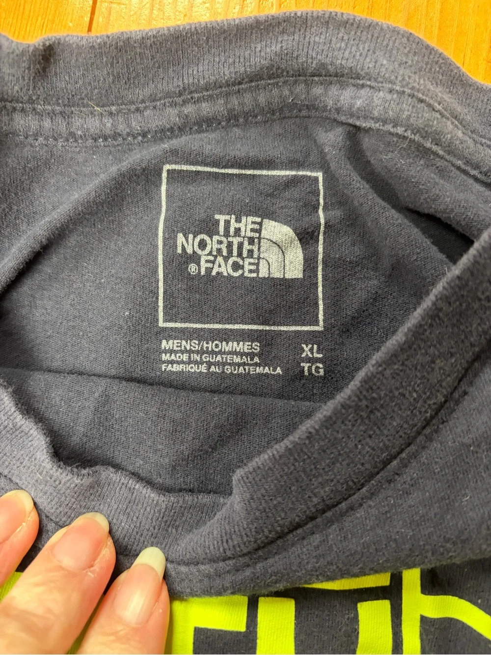 The North Face Navy Blue Tee with Lime Logo